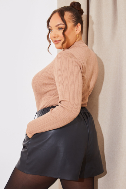 High Neck Variegated Rib Bodysuit