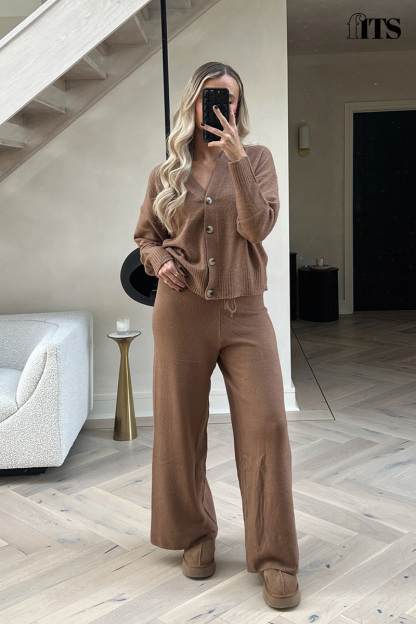 Wide Leg Knitted Co-Ord Trouser