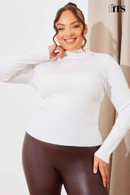 High Neck Variegated Rib Top