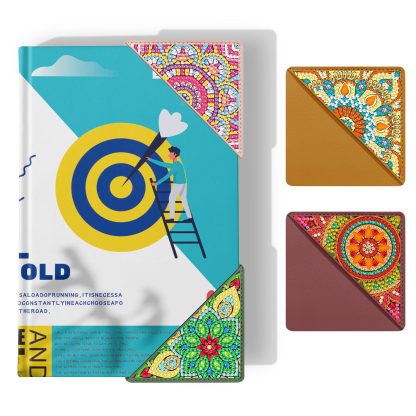 5d diamond painting bookmark wholesale diamond sticker DIY handmade crystal shaped diamond PU corner bookmark set
