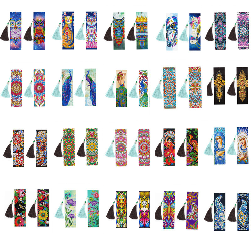 Customized diamond painting bookmark wholesale 5D handmade DIY diamond painting PU diamond sticker pet bookmark