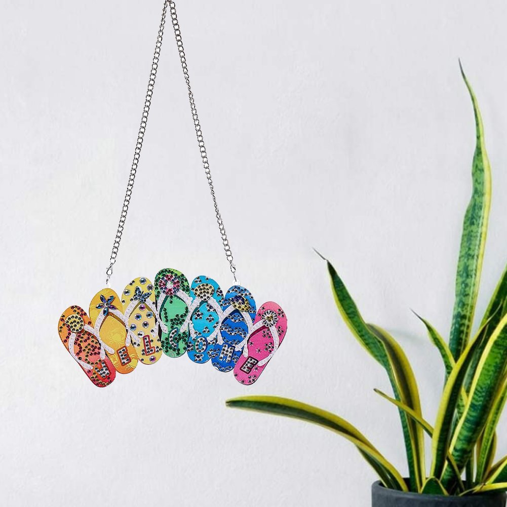 Cross mirror 1 diamond painting door plaque decoration slipper pendant creative door plaque painting wall decoration painting handmade DIY