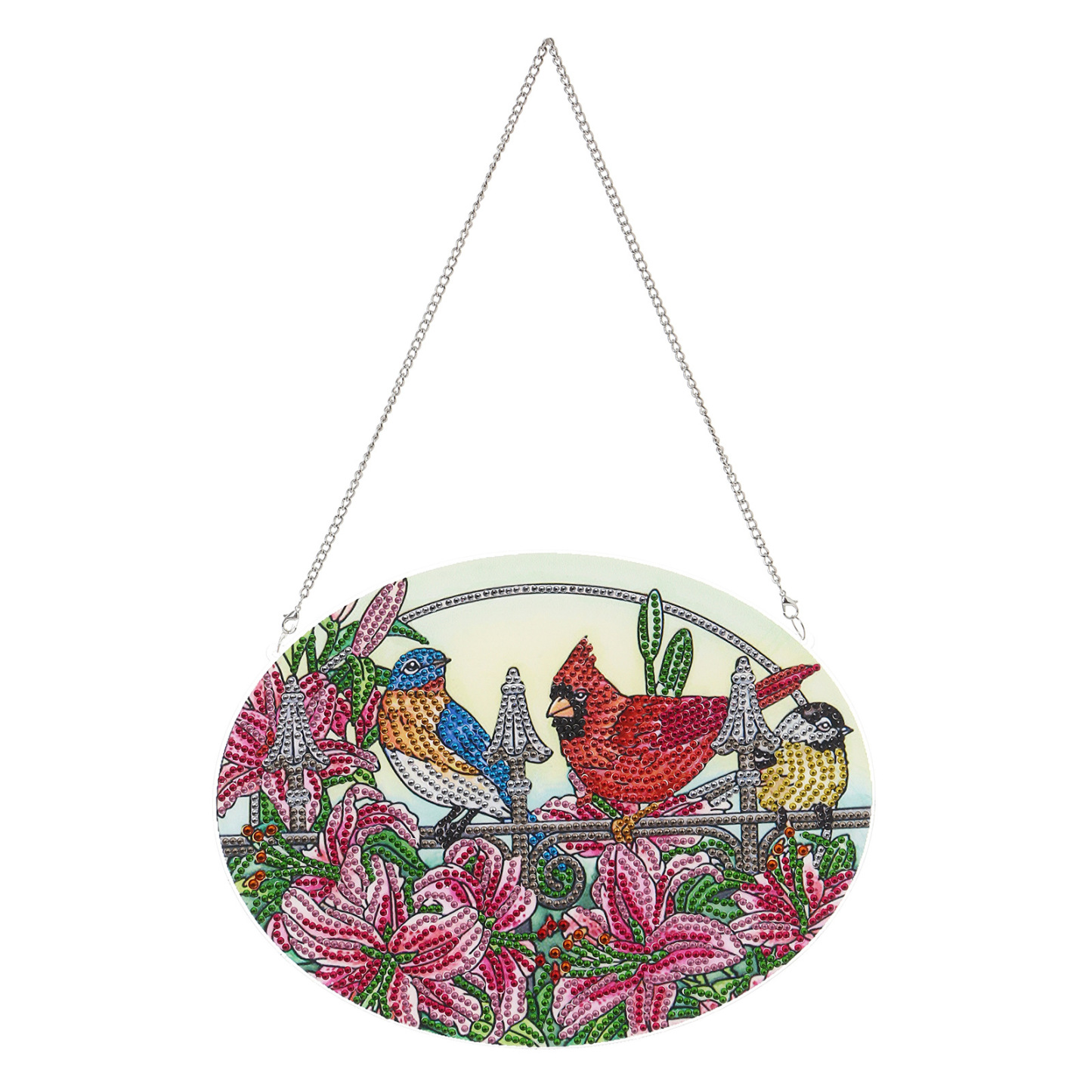 Cross mirror e-commerce Amazon bird flower pattern DIY diamond painting door number single-sided acrylic material handicraft