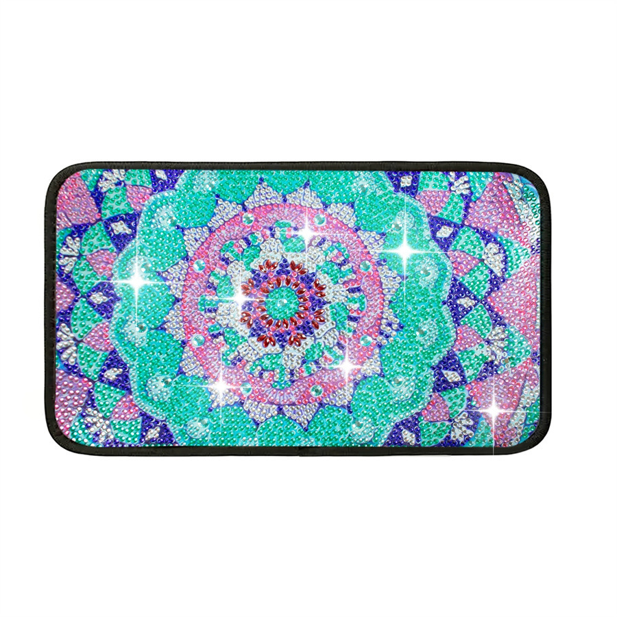 Cross mirror TEMU shaped artificial diamond painted car cushion DIY super diamond painting, suitable for car interior decoration