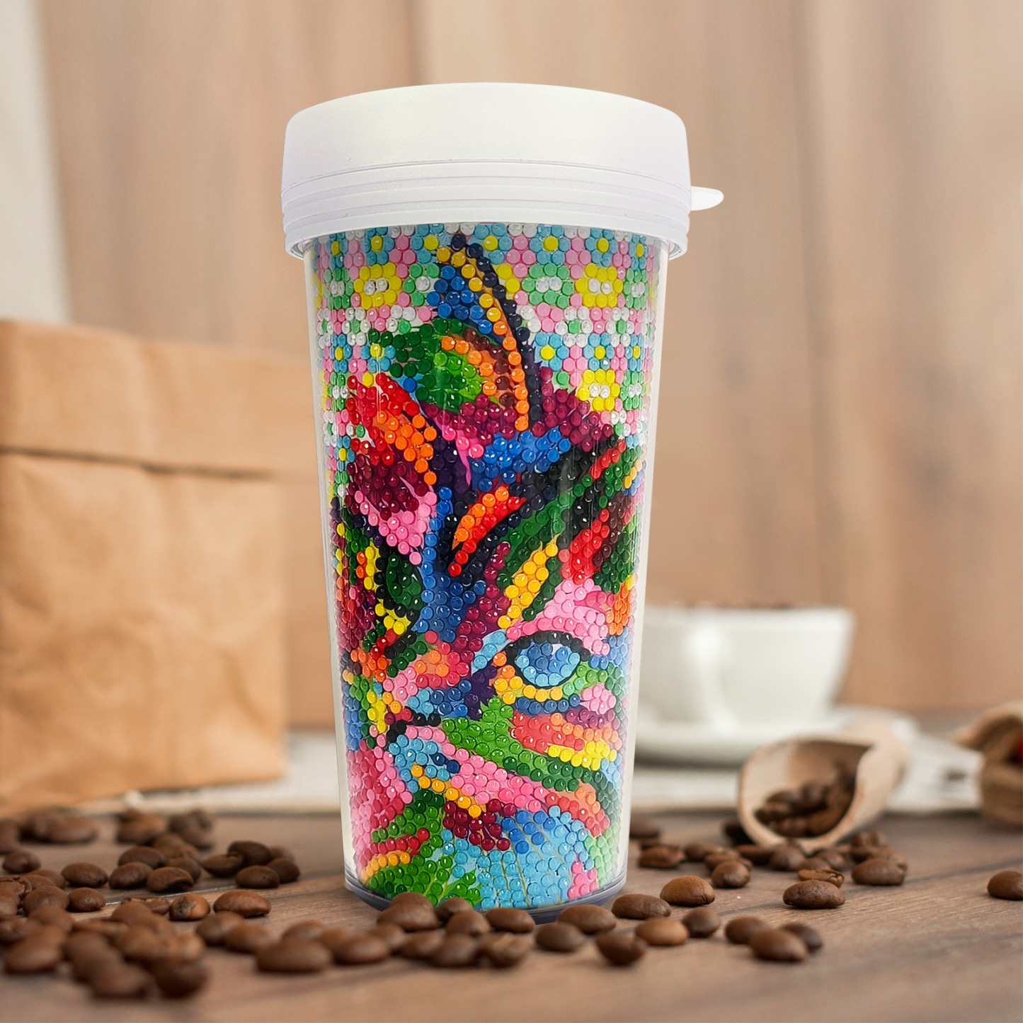 Customized diamond painting cup, Amazon cross-border handmade gift, drinkable water cup, brick and stone painting cup