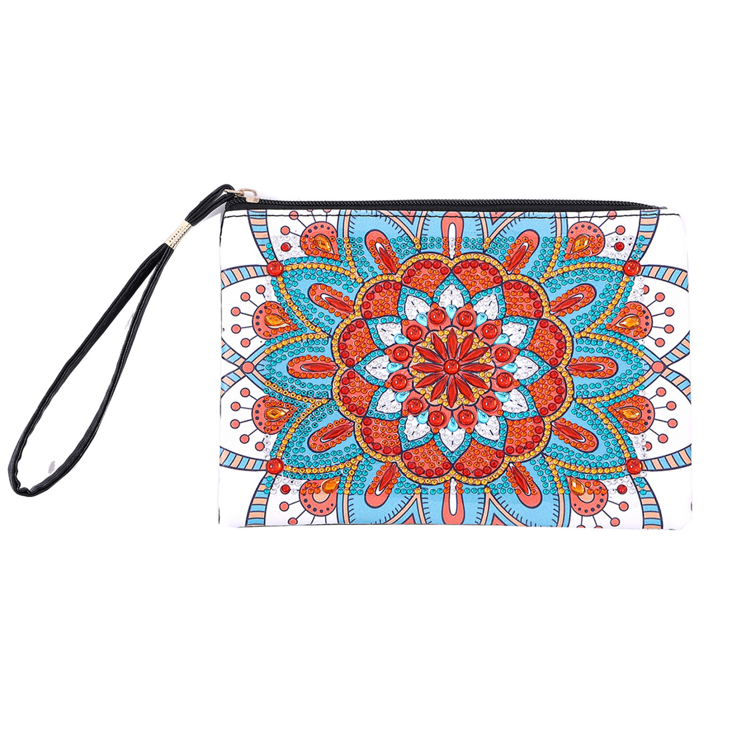 Cross Mirror Foreign Trade 5D DIY Diamond Painting Handbag Makeup Bag Flower Style Handmade Diamond Art Craft Bag