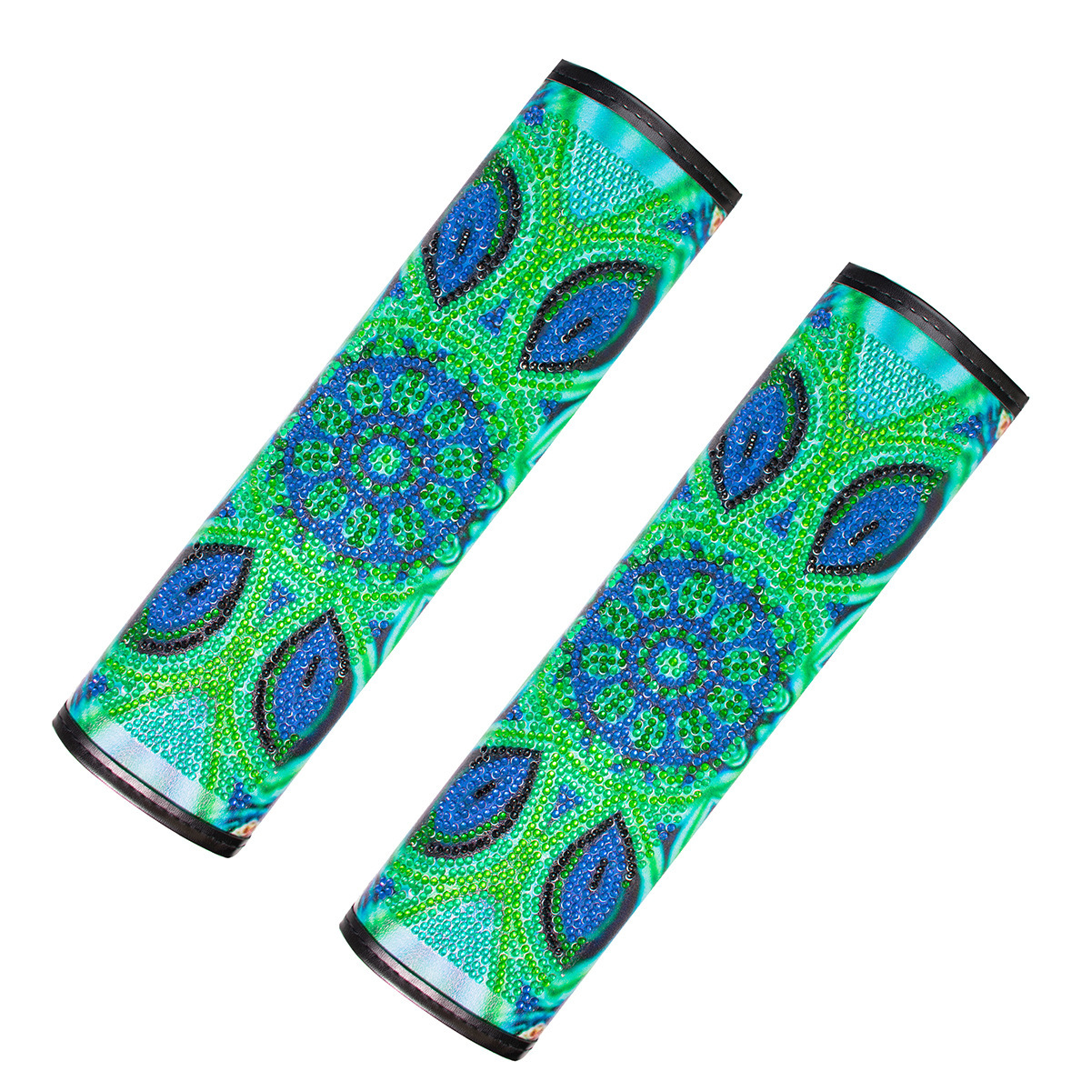 Cross mirror 2 handmade crafts painting car seat belt cushion decoration DIY seat belt protector mandala