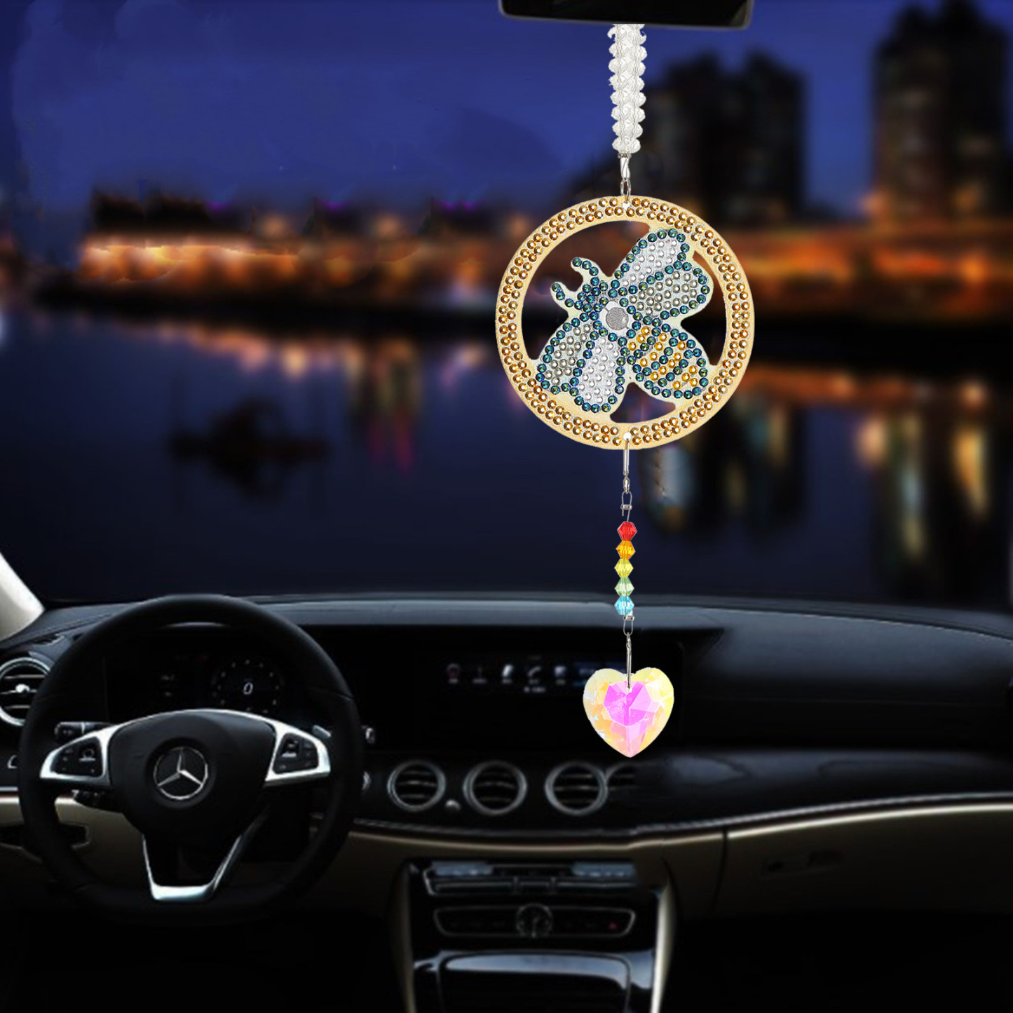 Cross Mirror 1 Diamond Painting Capture Landscape Bee Pattern DIY Pendant, Acrylic Double sided Diamond Painting Set