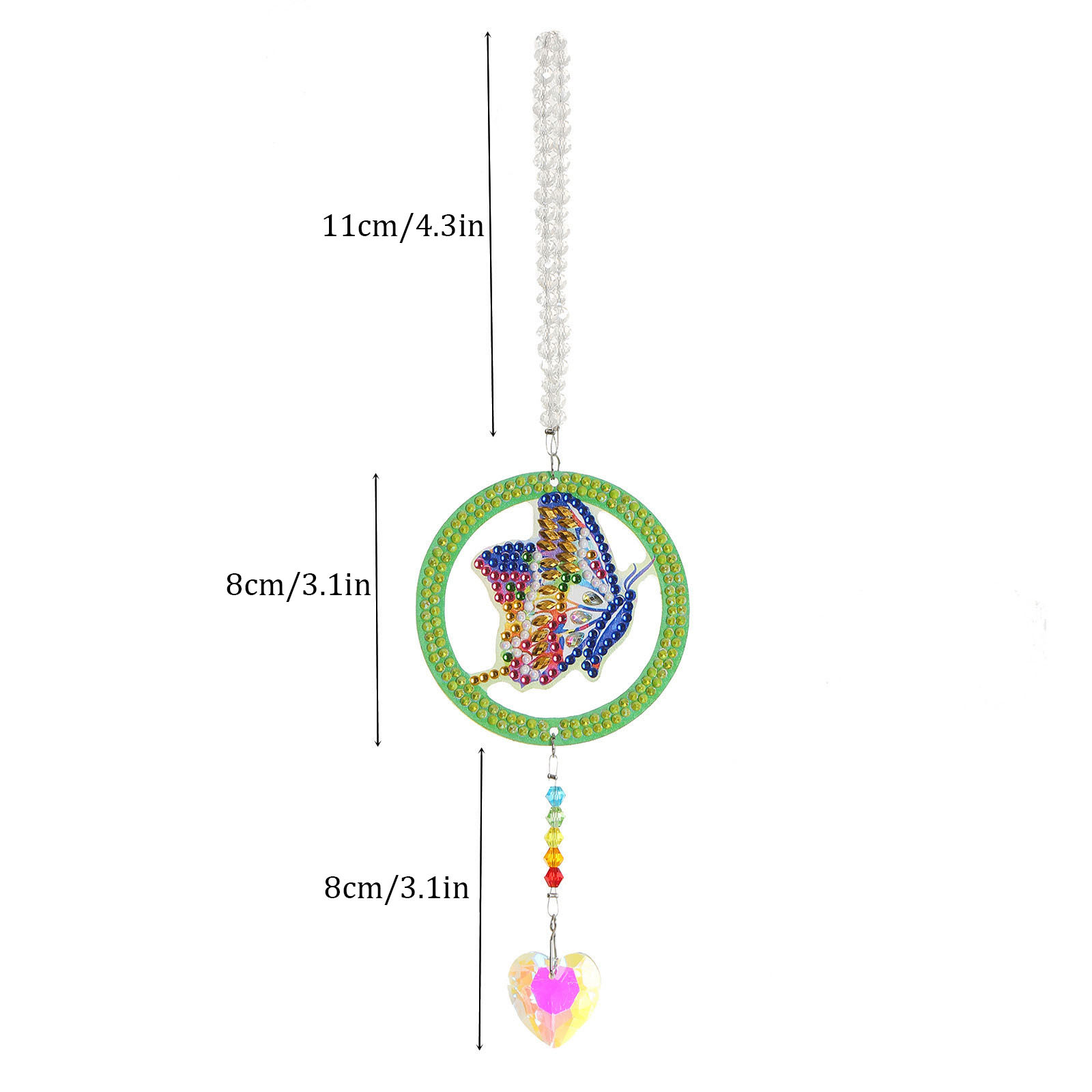 Cross mirror SHEIN diamond painting captures landscape butterfly pattern DIY pendant, acrylic double-sided diamond painting