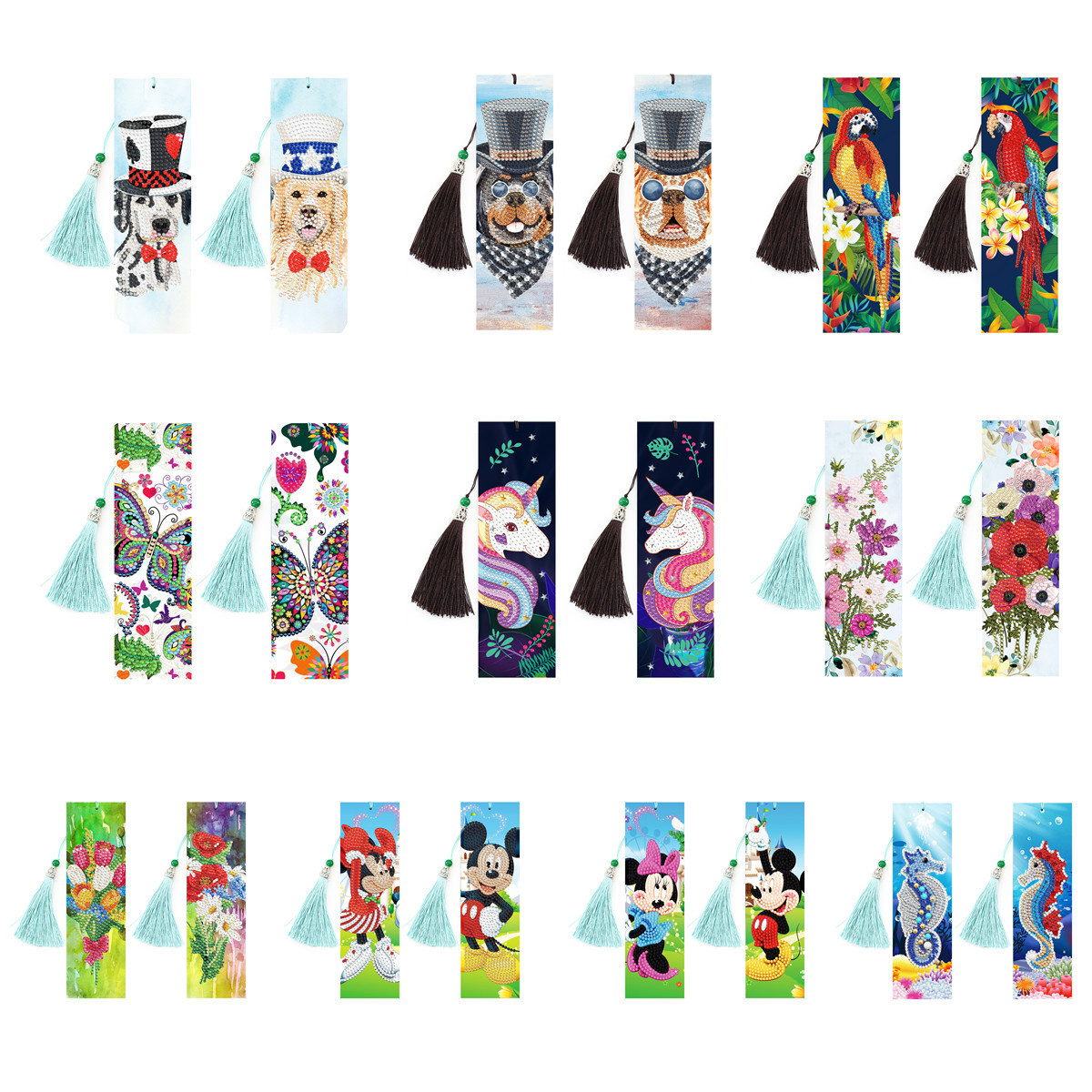 Customized diamond painting bookmark wholesale 5D handmade DIY diamond painting PU diamond sticker pet bookmark