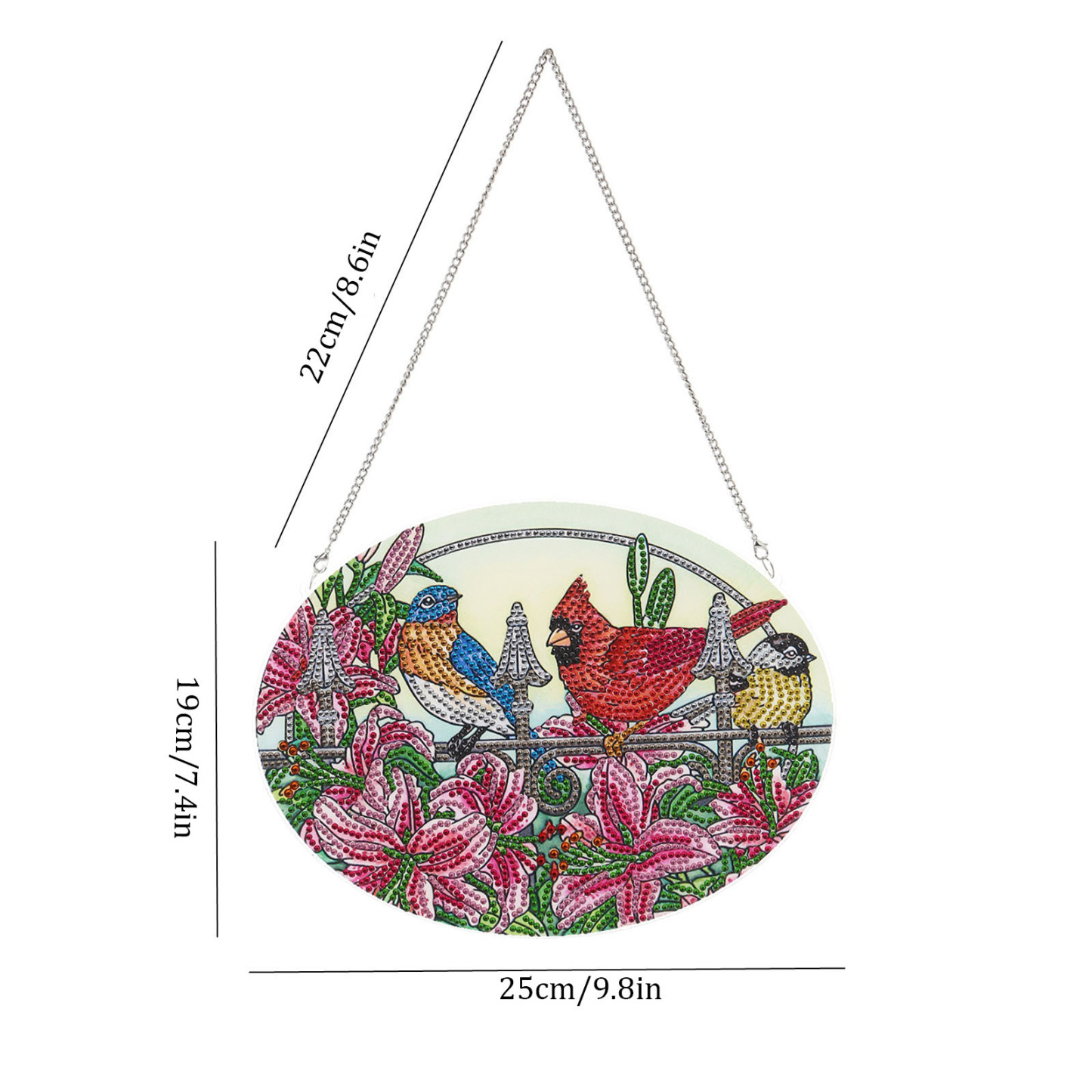 Cross mirror e-commerce Amazon bird flower pattern DIY diamond painting door number single-sided acrylic material handicraft