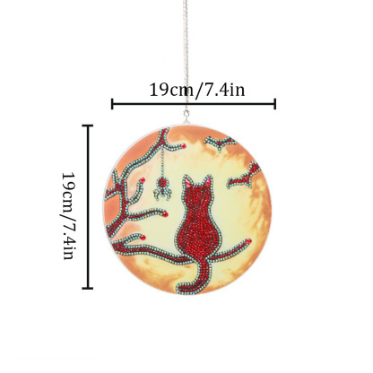 Cross Mirror Foreign Trade 1 Diamond Painting Door Tag Decoration Cat Pendant Creative Door Tag Painting Wall Decoration Painting DIY