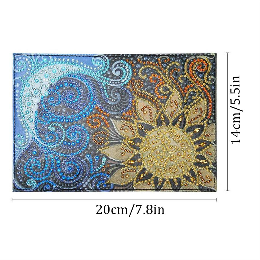 Cross Mirror Creative Cross Mirror New Dot Sticker Diamond DIY Craft Diamond Painting Travel Passport Notebook Sunflower Pattern