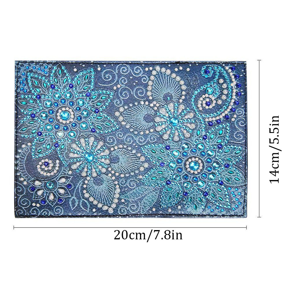 Creative Cross Mirror New Dot Paste Diamond DIY Craft Diamond Painting Travel Passport Notebook Blue Mandala Pattern
