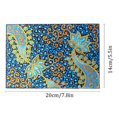 Creative Cross Mirror New Dot Paste Diamond DIY Craft Diamond Painting Travel Passport Notebook Colorful Flower Pattern