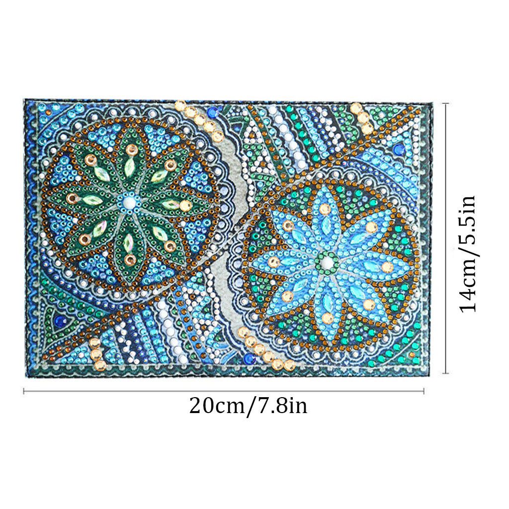Creative Cross Mirror New Dot Paste Diamond DIY Craft Diamond Painting Travel Passport Notebook Flower Pattern