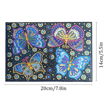 Creative Cross Mirror New Dot Paste Diamond DIY Craft Diamond Painting Travel Passport Notebook Colorful Butterfly Pattern