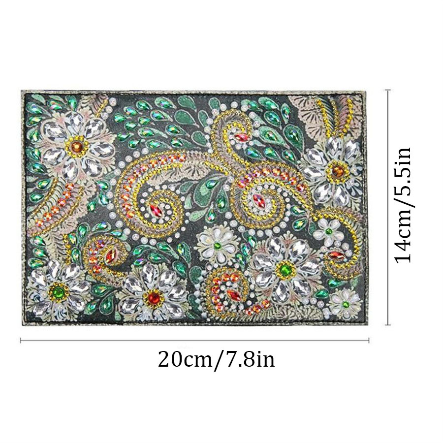 Amazon Creative Cross Mirror New Dot Paste Diamond DIY Craft Diamond Painting Travel Passport Notebook Flower Pattern