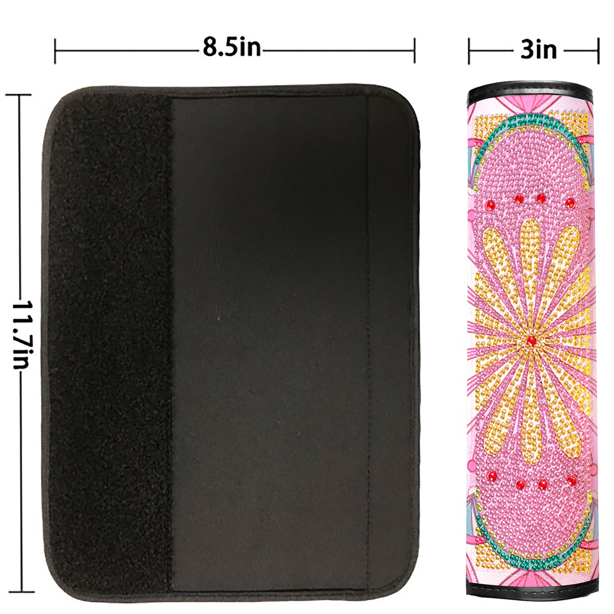 Cross mirror 2 handmade crafts painting car seat belt cushion decoration DIY seat belt protector mandala