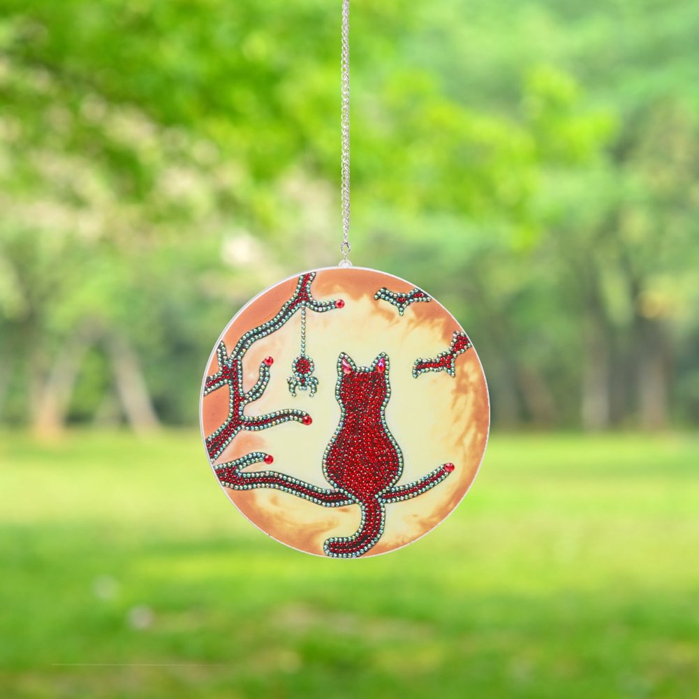 Cross Mirror Foreign Trade 1 Diamond Painting Door Tag Decoration Cat Pendant Creative Door Tag Painting Wall Decoration Painting DIY