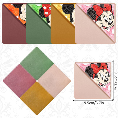 5d diamond painting bookmark wholesale diamond sticker DIY handmade crystal shaped diamond PU corner bookmark set