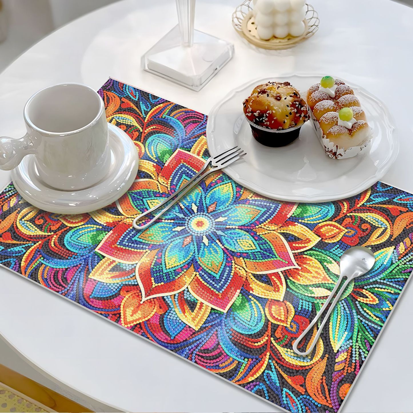 Diamond painting creative new dining mat PET home decoration birthday party decoration painting animal diamond sticker embroidery