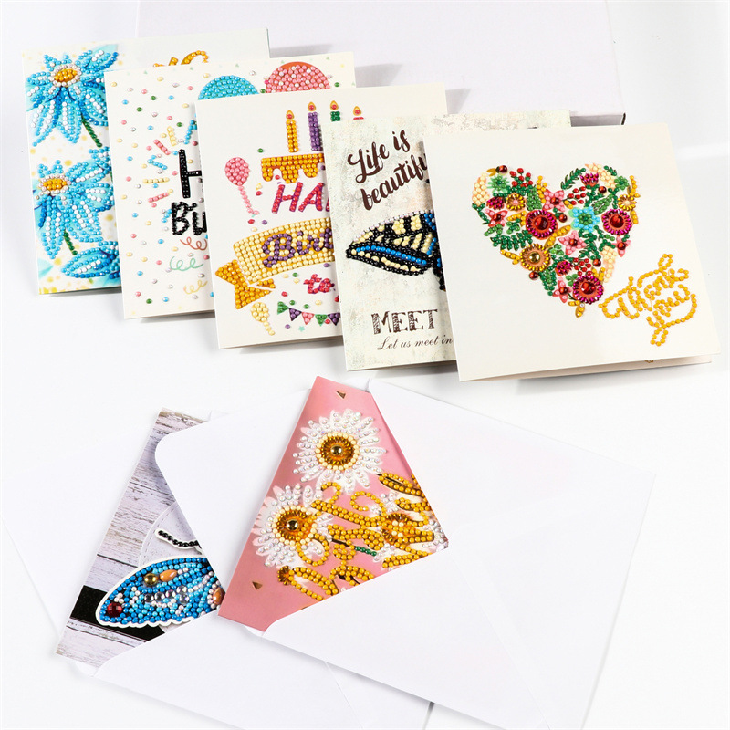 Diamond painting DIY polka dot diamond greeting card Christmas gift birthday card cross-border new handmade polka dot diamond Christmas sticker diamond greeting card