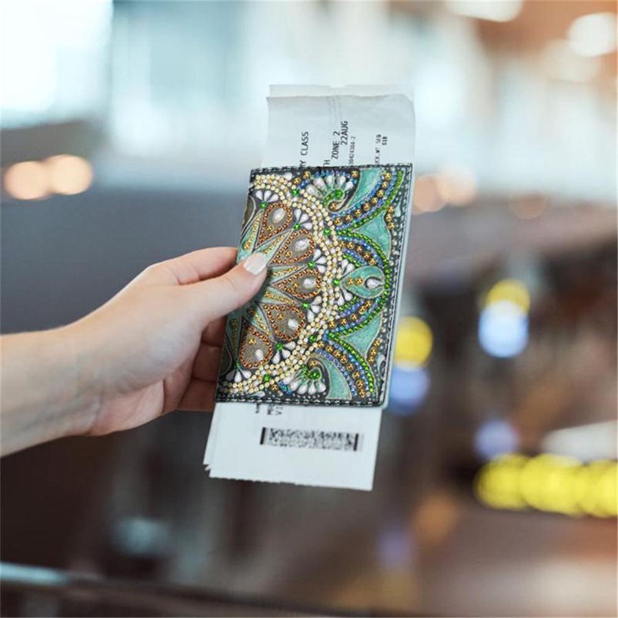 Cross Mirror Foreign Trade Creative Cross Mirror Independent Station New Point Paste Diamond DIY Crafts Diamond Painting Travel Passport Book
