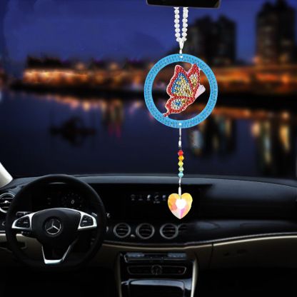 Cross Mirror 1 Diamond Painting Capture Landscape Butterfly Pattern DIY Pendant, Acrylic Double sided Diamond Painting Set