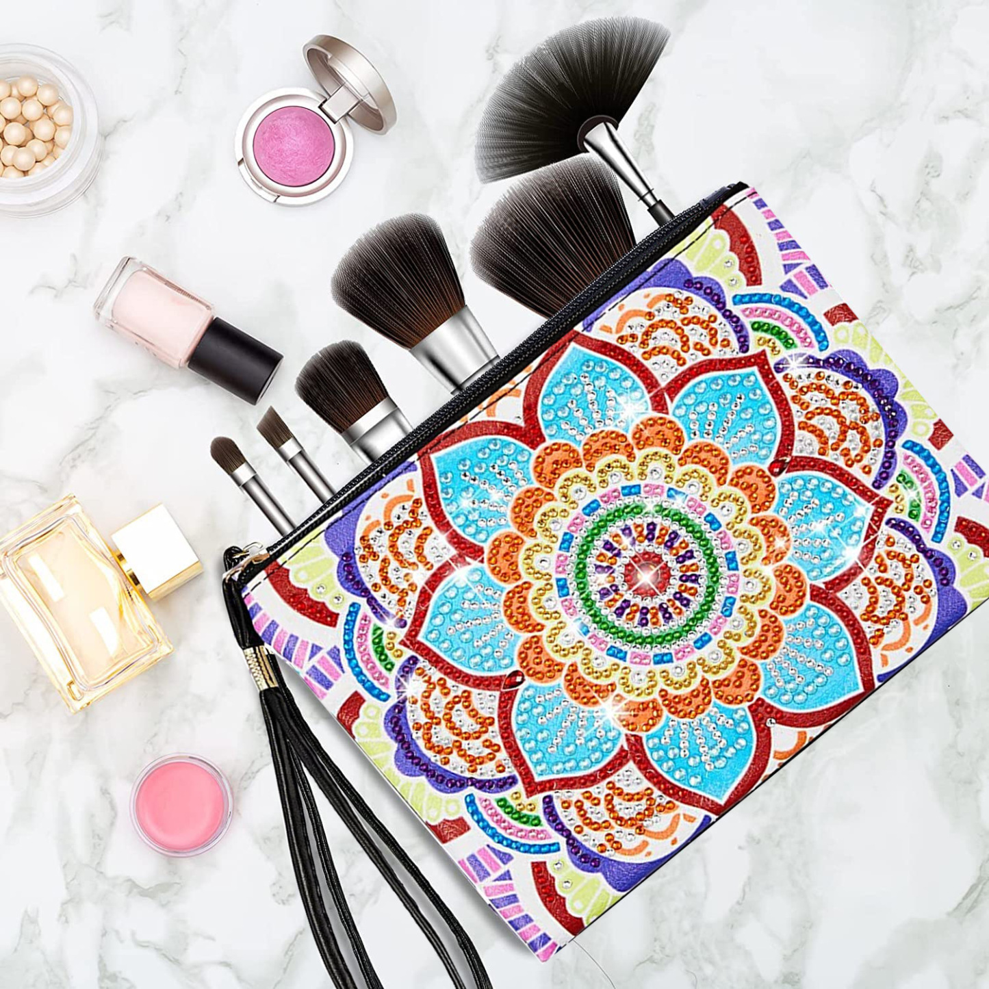 Cross Mirror SHEIN 5D DIY Diamond Painting Handbag Makeup Bag Mandala Style Handmade Diamond Artiste