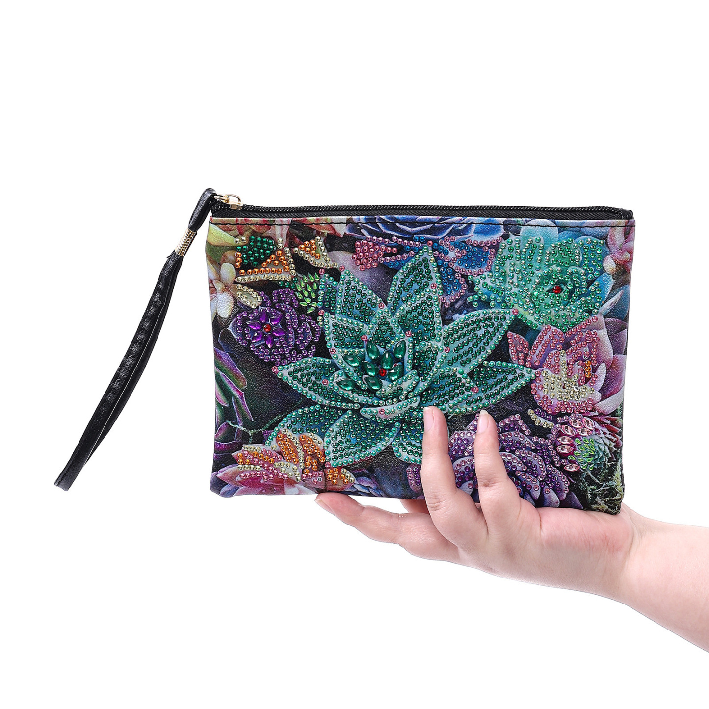 Cross Mirror Exclusive 5D Diamond Painting Handbag Makeup Bag Succulent Style AliExpress Diamond Art Craft Bag
