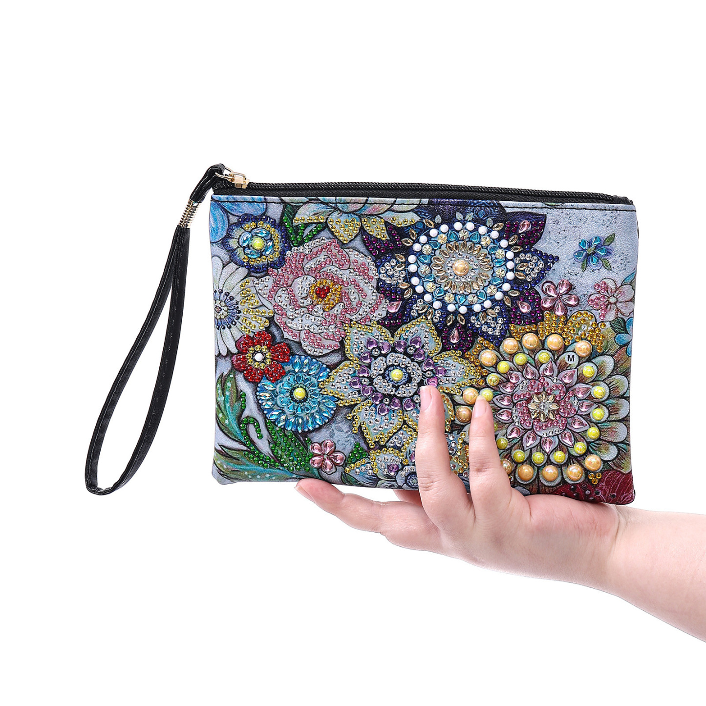 TEMU 5D DIY Diamond Painting Handbag Makeup Bag Flower Style Diamond Art Craft Bag