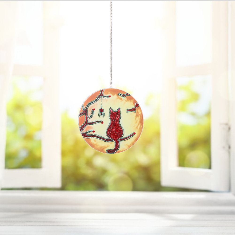 Cross Mirror Foreign Trade 1 Diamond Painting Door Tag Decoration Cat Pendant Creative Door Tag Painting Wall Decoration Painting DIY