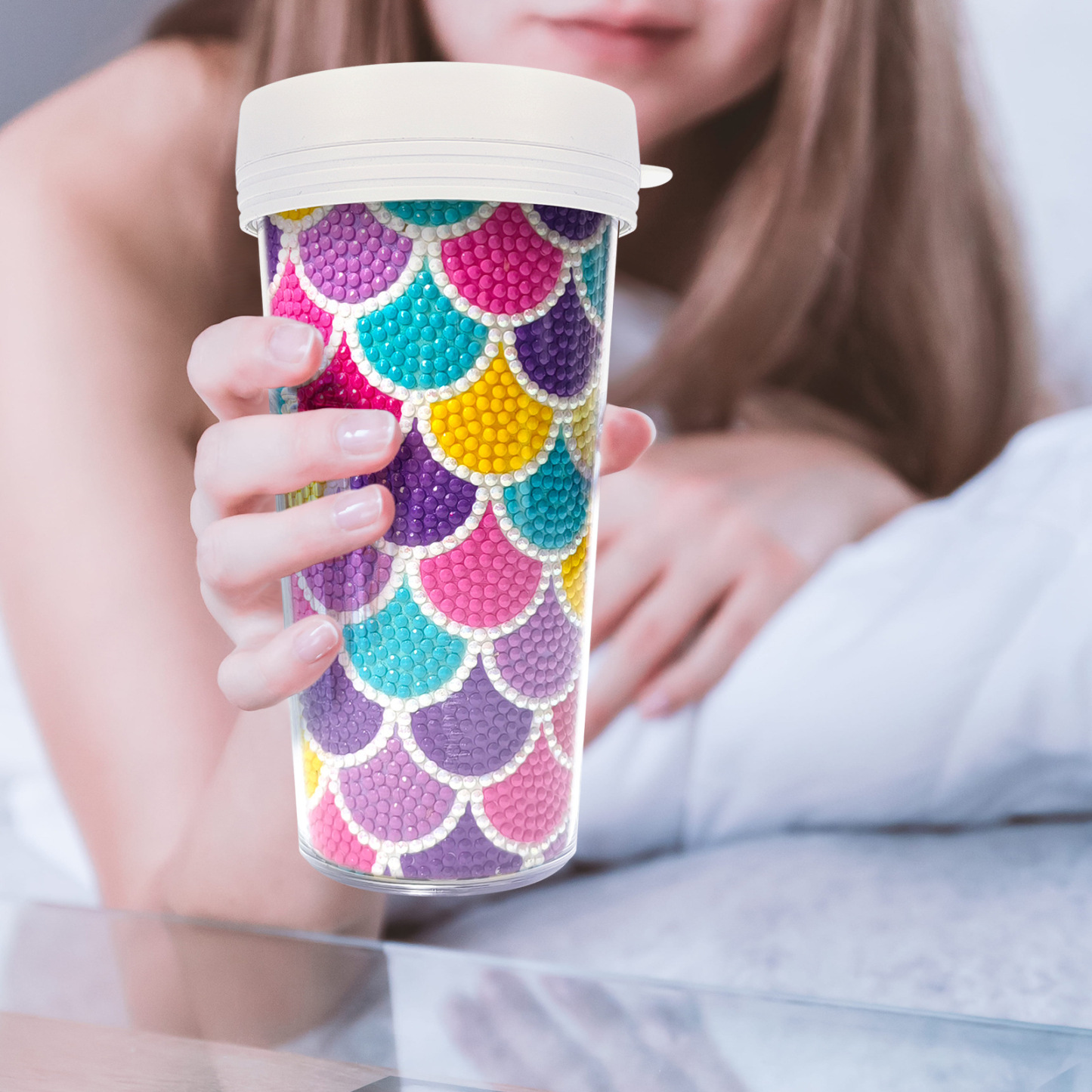Customized diamond painting cup, Amazon cross-border handmade gift, drinkable water cup, brick and stone painting cup