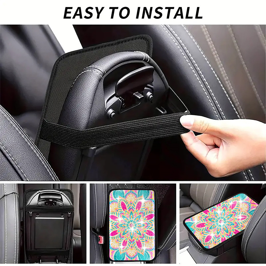 One cross mirror shaped artificial diamond painted car cushion DIY crystal super diamond painting suitable for car interior decoration