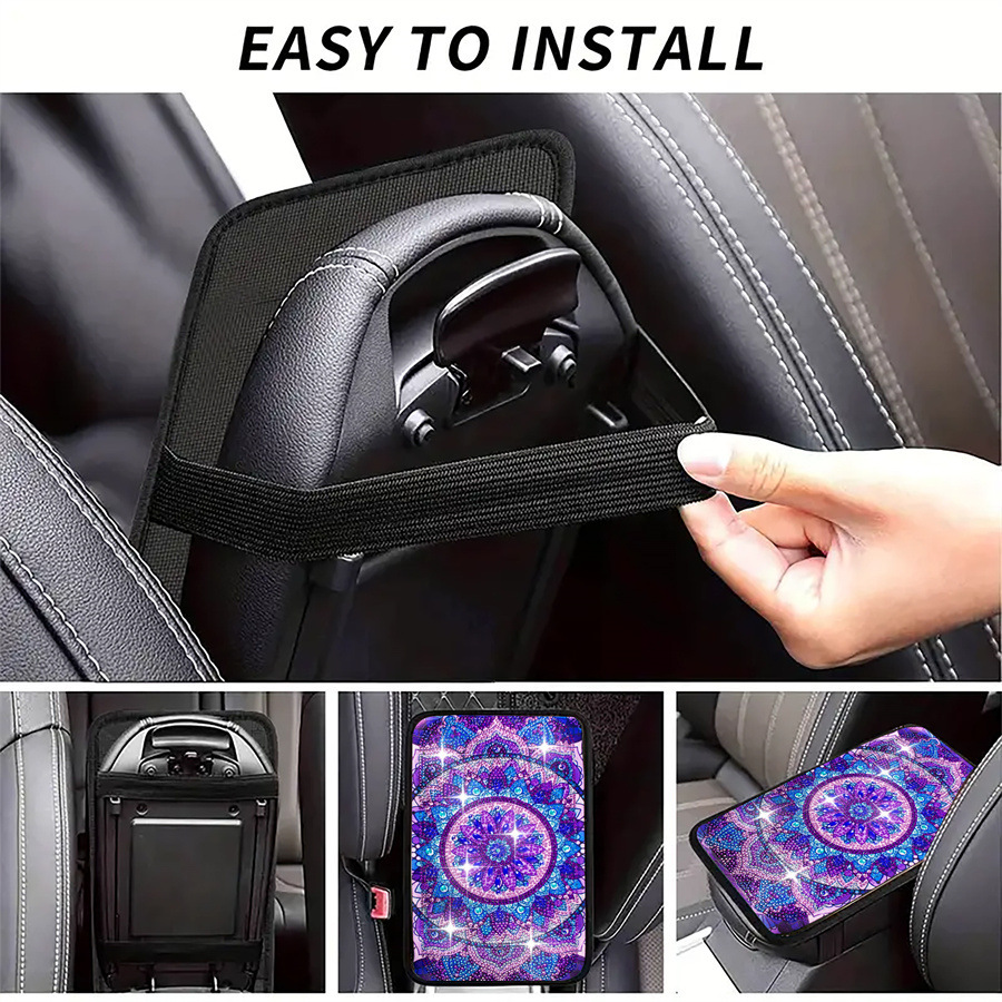 Cross mirror shaped artificial diamond painted car mat DIY crystal super diamond painted to adapt to car interior decoration mat