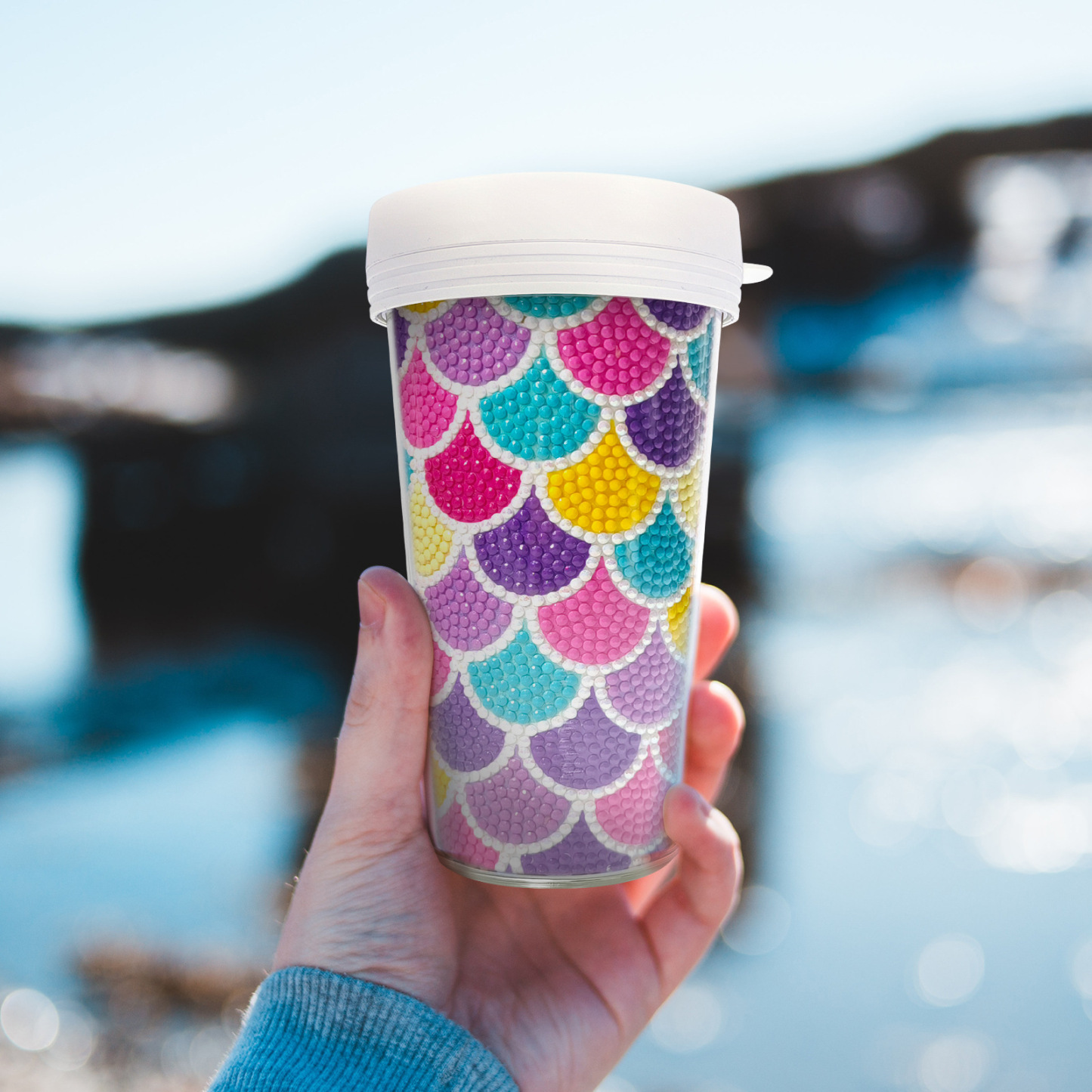 Customized diamond painting cup, Amazon cross-border handmade gift, drinkable water cup, brick and stone painting cup