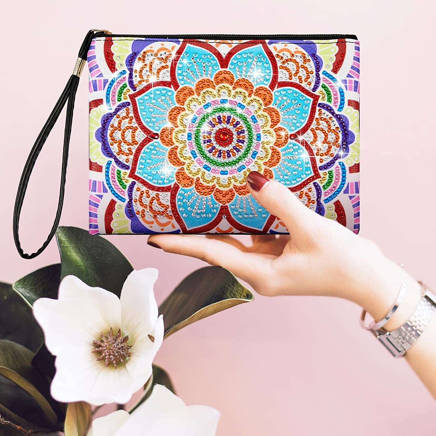 Cross Mirror SHEIN 5D DIY Diamond Painting Handbag Makeup Bag Mandala Style Handmade Diamond Artiste