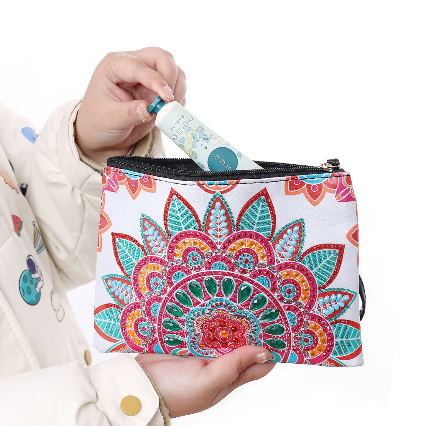 Cross Mirror AliExpress 5D DIY Diamond Painting Handbag Makeup Bag Mandala Style Diamond Art Craft Bag