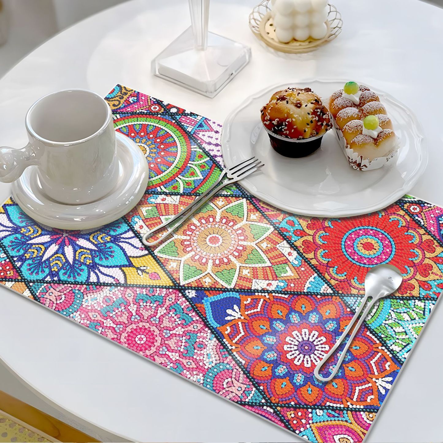Diamond painting creative new dining mat PET home decoration birthday party decoration painting animal diamond sticker embroidery