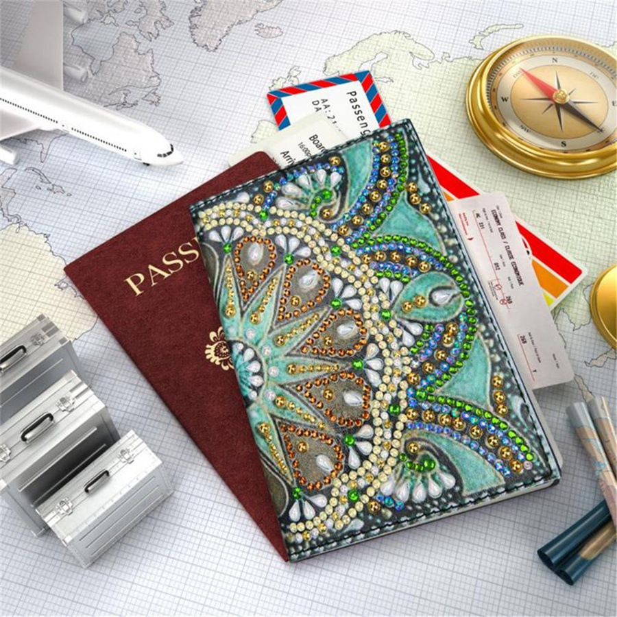 Cross Mirror Foreign Trade Creative Cross Mirror Independent Station New Point Paste Diamond DIY Crafts Diamond Painting Travel Passport Book