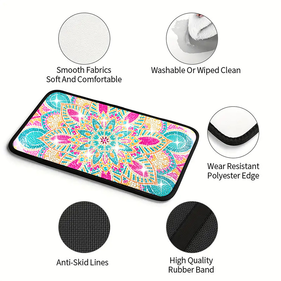 One cross mirror shaped artificial diamond painted car cushion DIY crystal super diamond painting suitable for car interior decoration