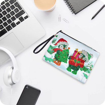 Cross Mirror 1 piece 5D DIY Diamond Painting Handbag Makeup Bag, Christmas Style Handmade Diamond Art Craft Bag