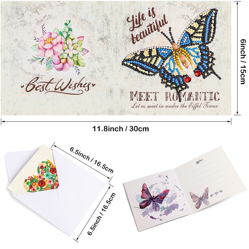 Diamond painting DIY polka dot diamond greeting card Christmas gift birthday card cross-border new handmade polka dot diamond Christmas sticker diamond greeting card