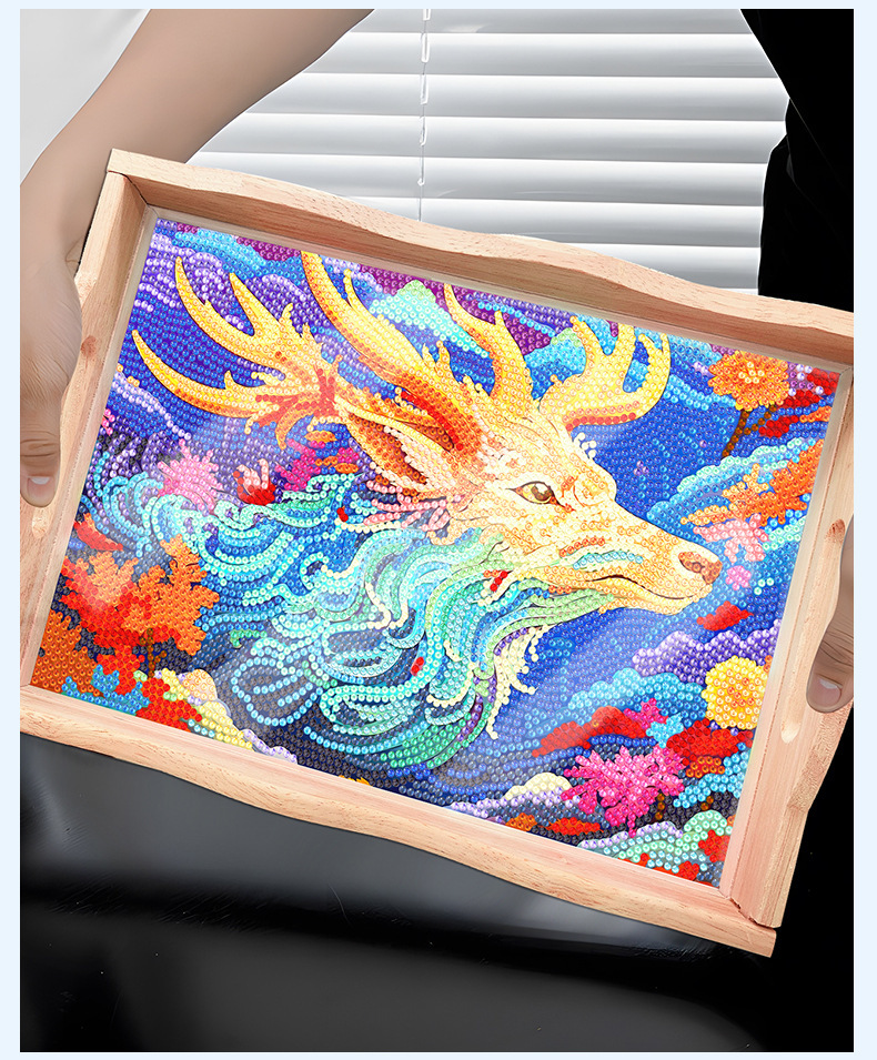 New Diamond Painting Plate DIY Handmade Square Wooden Tray Animal Mandala Diamond Stickers Wholesale Available
