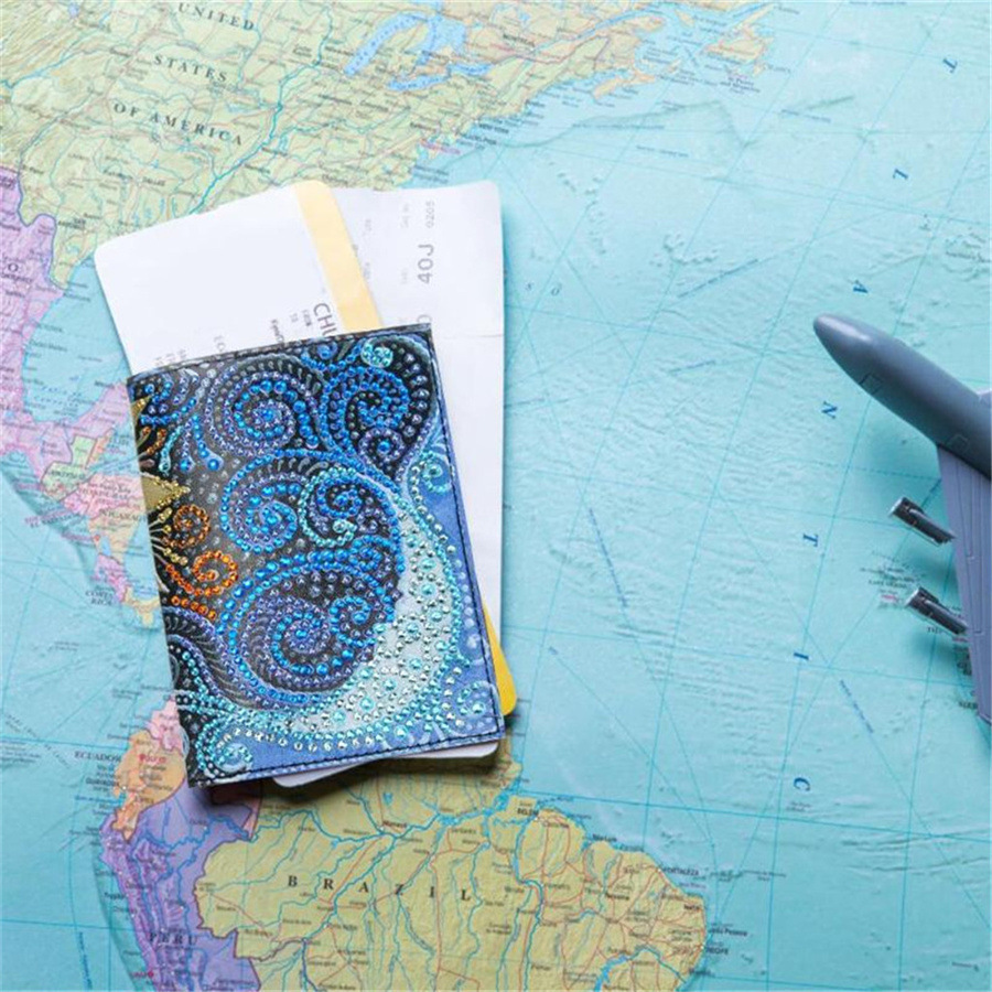 Cross Mirror Creative Cross Mirror New Dot Sticker Diamond DIY Craft Diamond Painting Travel Passport Notebook Sunflower Pattern