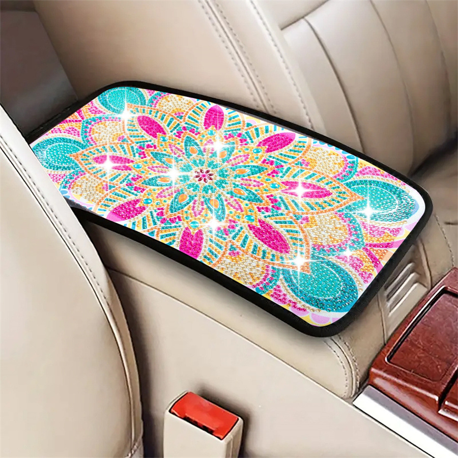 One cross mirror shaped artificial diamond painted car cushion DIY crystal super diamond painting suitable for car interior decoration