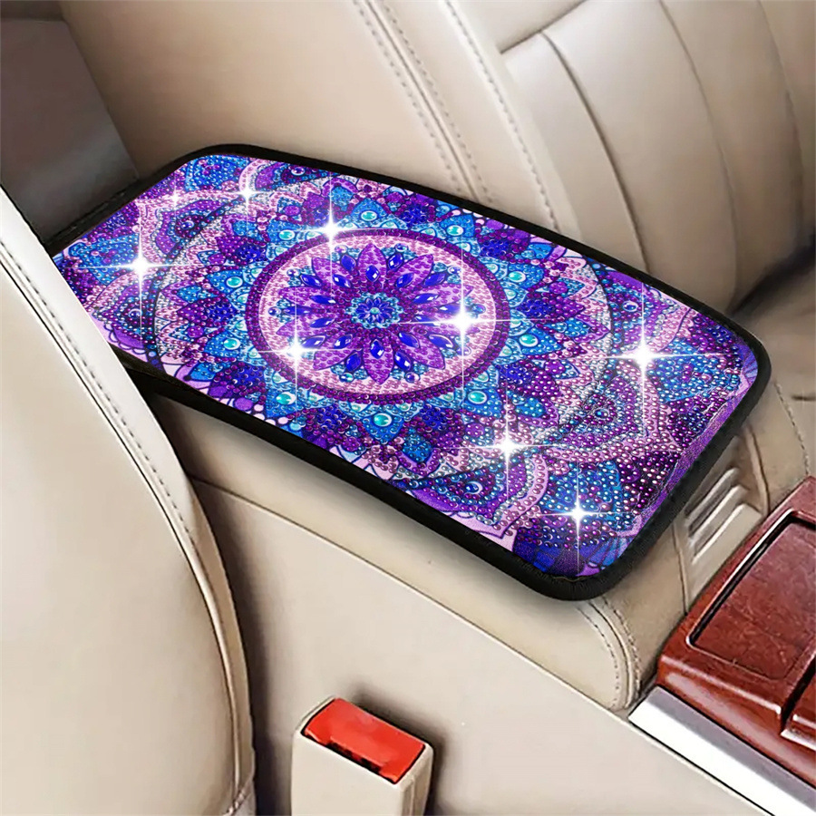 Cross mirror shaped artificial diamond painted car mat DIY crystal super diamond painted to adapt to car interior decoration mat