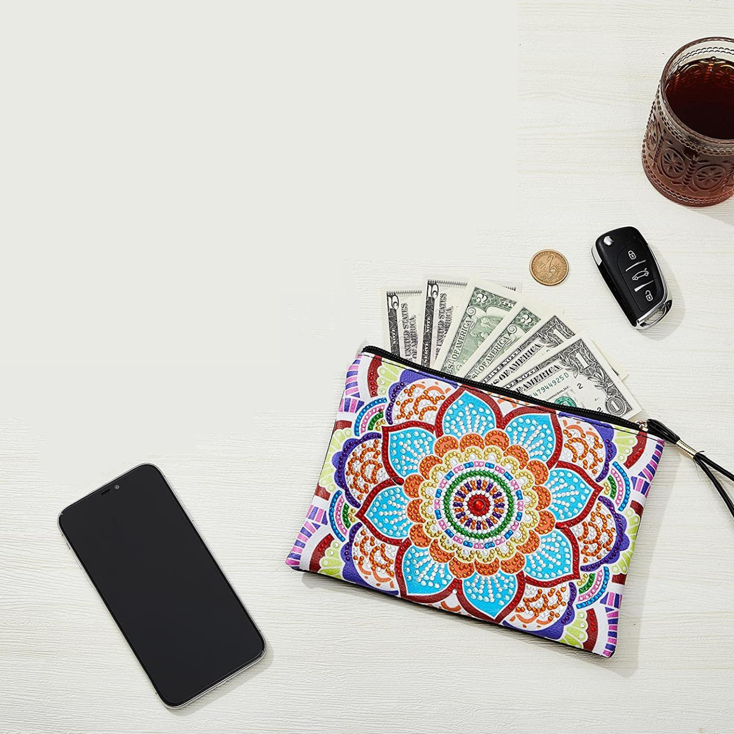 Cross Mirror SHEIN 5D DIY Diamond Painting Handbag Makeup Bag Mandala Style Handmade Diamond Artiste