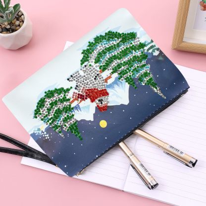 Cross Mirror 1 piece 5D DIY Diamond Painting Handbag Makeup Bag, Christmas Style Handmade Diamond Art Craft Bag